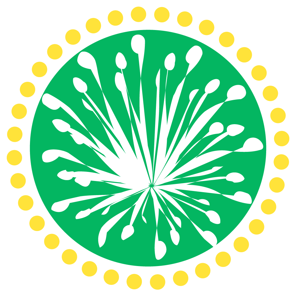White Dandelion Logo White Dandelion in a circle with green background